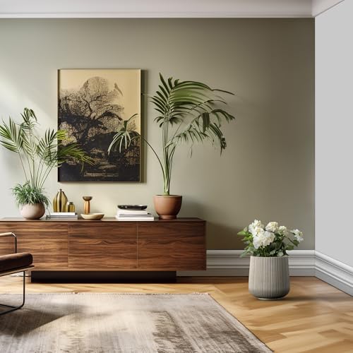 Kante Accent Round Curved Weathered Concrete Planter 13" Dia, Outdoor - color: Ringed Weathered Concrete, size: 13” Dia