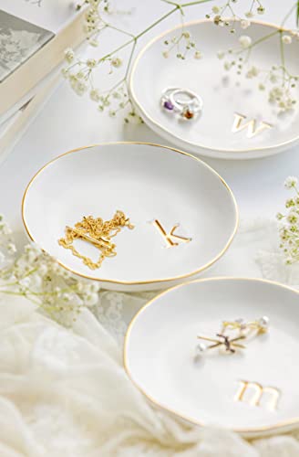 COLLECTIVE HOME Ceramic Jewelry Tray, Trinket Dish, Gifts for Women (A) - color: A
