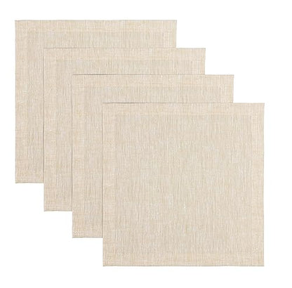 Solino Home 100% 순수 리넨 플레이스 매트 베이지, 아테나 35.6 x 35.6cm(14 x 14인치), 4개 세트 - color: 02: 샴페인 베이지, size: 14" X 14" (Set of 4)