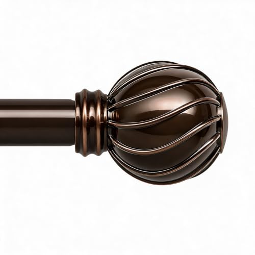 Brown Curtain Rods for Windows 66 to 120 Inch 7/8" Diameter Long - color: Brown, size: 36"-120"|1 Pack