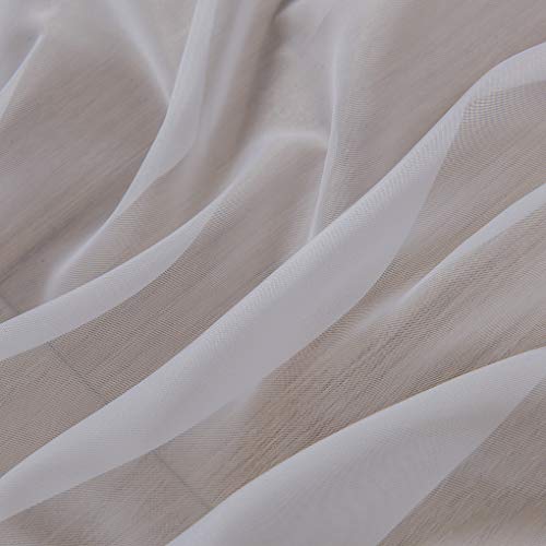 1 Panel Tab Top Voile Sheer Curtain White 102(H) X55(W) in - color: White, size: 55"W x 102"L (Pack of 1)