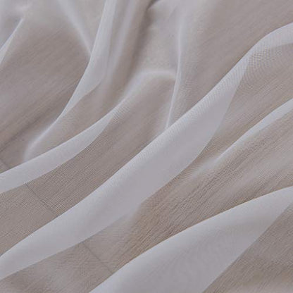 1 Panel Tab Top Voile Sheer Curtain White 102(H) X55(W) in - color: White, size: 55"W x 102"L (Pack of 1)