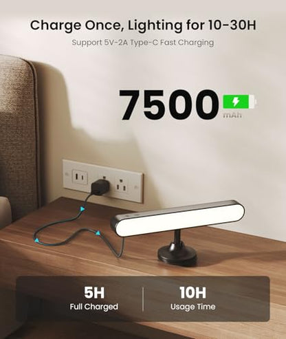 Rechargeable Battery Operated Wall Sconces 7500mAh, Wall Lights for Bedroom - color: Black-2P