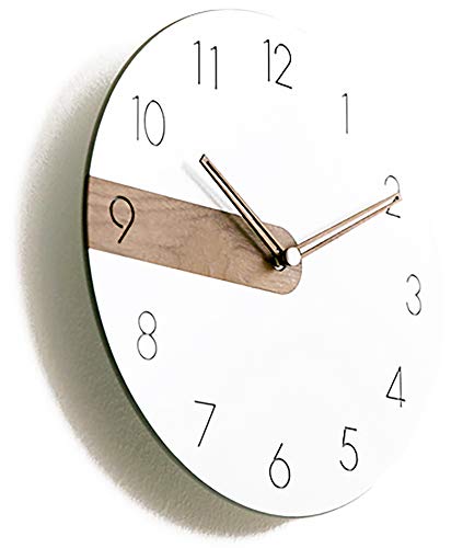 Stephanie Imports Modern Minimalist Exposed Wood Silent Wall Clock (Numerical) - color: Raw Wood