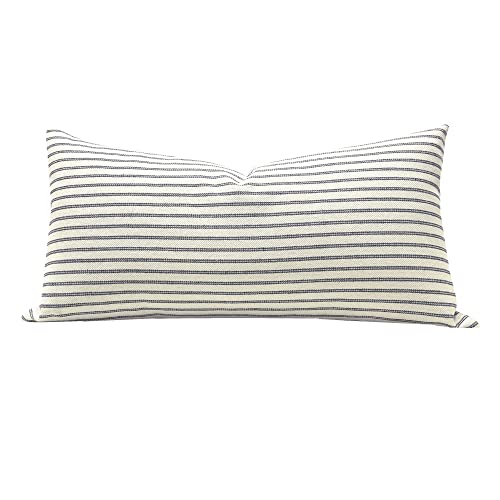 Slow Cow Lumbar Throw Pillow Cover Stripe 12 x 24 Inches Grey - color: D-off White Light Grey, size: 24" x 12" (Pack of 1)