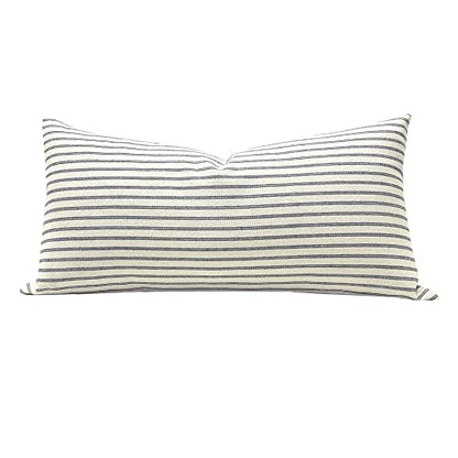 Slow Cow Lumbar Throw Pillow Cover Stripe 12 x 24 Inches Grey - color: D-off White Light Grey, size: 24" x 12" (Pack of 1)
