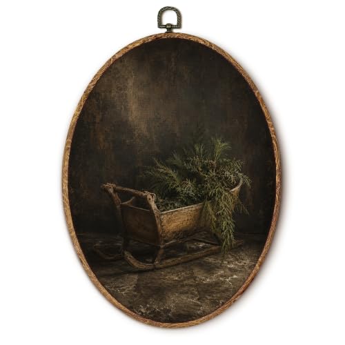 Yorhifa Vintage Dark Academia Christmas Framed Wall Art 8.5x11.5in - color: Dark Academia