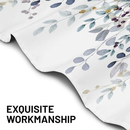 Dark Blue Eucalyptus Leaves Valances for Windows 2 Panels, 42x12 in - color: Eucalyptus Leaves-dark Blue, size: 42"W x 12"L (Pack of 2)