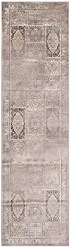 SAFAVIEH Vintage Collection Runner Rug - 2'2" x 8', Mouse, Oriental Distressed Viscose Design, Ideal for High Traffic Areas in Living Room, Bedroom (VTG127-3110)