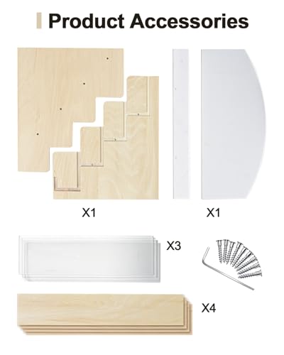 UCEC Greeting Card Display Stand,4-Tier Wooden Acrylic Greeting Card Holder