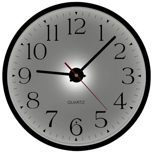 JoFomp Night Light Wall Clocks Battery Operated, 12 Inch Silent LED Light Up Wall Clocks for Living Room Decor, Modern Wall Clock for Bedroom Night Glow, Illuminated Clock with Auto-Dimming/USB Cable - color: White Light