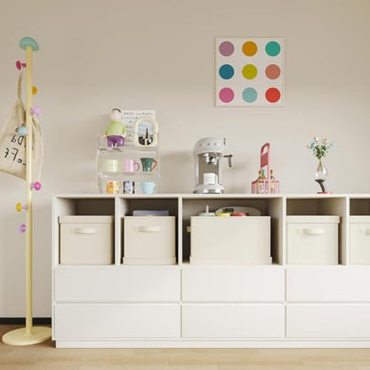 2 Pack Large Fabric Storage Bins with Lids, 17.5 * 12 * 11.5 in, Off White - size: 17.5 x 12 x 11.5 in