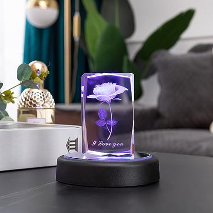 LED Multimodal Multicolor Light Base balckLighted Stand for Crystal Art Display Round Stand - color: B-multi-mode Black Base