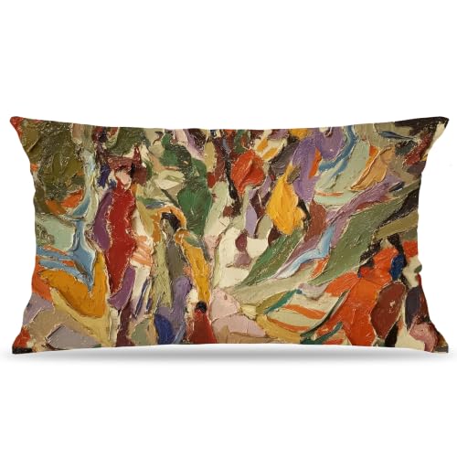 Mid Century Modern Abstract Velvet Pillow Cover 12x20 Double-Sided - color: Abstract -12 Velvet