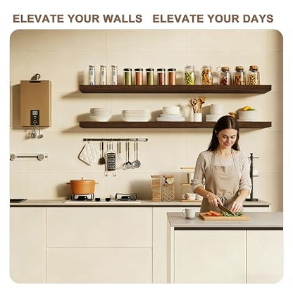 60in Floating Shelves, 2-Pack 12in Deep Wall Shelf