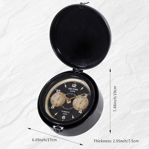 Vintage Jewel Box Table Clock, Black