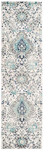 SAFAVIEH Madison Collection Runner Rug - 2'3" x 14', Cream & Light Grey, Boho Chic Glam Paisley Design, Non-Shedding & Easy Care, Ideal for High Traffic Areas in Living Room, Bedroom (MAD600C) - color: Cream/Light Grey, size: 2'3" x 14' (Runner)