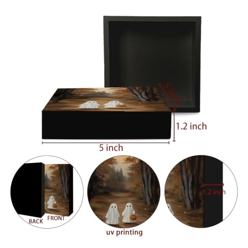 Halloween Gothic Ghost Wooden Box Sign Desk Decor,Ghost Desk Decor - color: Spooky Ghost