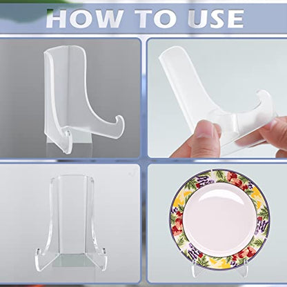 Chunful Acrylic Plate Stand Display Easel Holder,3.5 × 3.5 × 4.5 Inch - size: 3.5 x 3.5 x 4.5 Inch