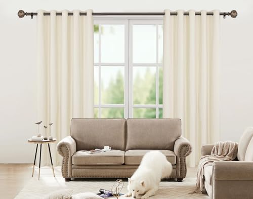 USFOOK Curtain Rods for Windows 32-58 Inch, Bronze, Adjustable Drapery Rod - color: Bronze, size: 32-58"