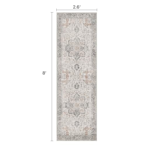 BESBLEE 2'6"x8' Washable Runner Rug Non Slip for Hallway, Light Taupe Brown - color: Light Taupe Brown, size: 2'6" x 8' (Runner)
