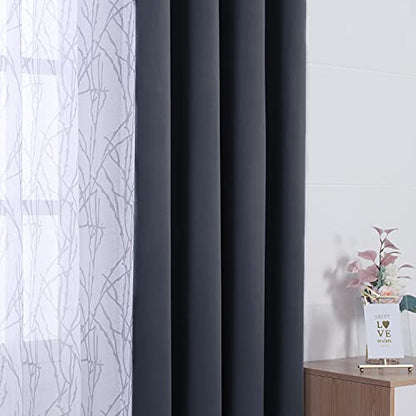 BONZER 4 Panels Set Mix and Match Curtains for Bedroom Living Room - color: Grey Dark, size: 54"W x 63"L (Pack of 4)