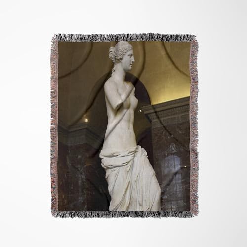 3dRose The Lovely Venus de Milo Statue which is Still admired by All in The Louvre Woven Blanket