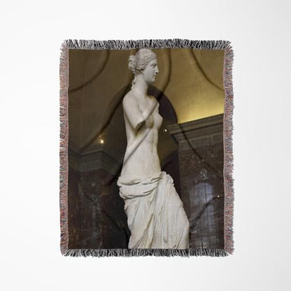 3dRose The Lovely Venus de Milo Statue which is Still admired by All in The Louvre Woven Blanket