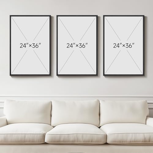 Large Framed Black and White Modern 3D Abstract Wall Art for Living Room - color: Black and White, size: 24"w X 36"h X 3pcs
