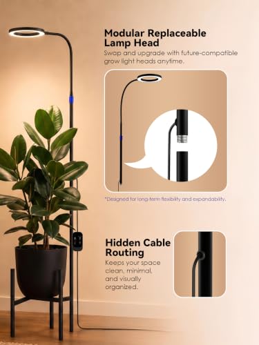 Smart Grow Light for Indoor Plants, 24W LED Plant Light with Plant Stand