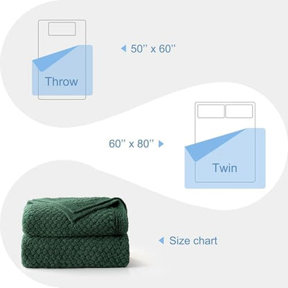 Whale Flotilla Summer Chunky Chenille Knit Throw Blanket for Couch Bed Sofa - color: Deep Green, size: Throw(50x60 Inch)