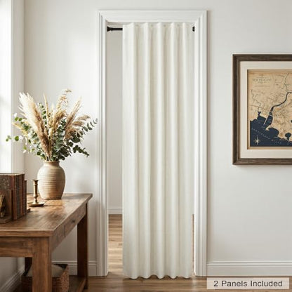 DANCURTON Linen Blackout Boho Curtains for Bedroom Living Room 78 Inches Long 2 Panels Thermal Insulated Room Darkening Drapes Noise Reduction Light Blocking Window Treatments 40 x 78 Length Back Tab - color: Natural, size: 42"W x 78"L (Pack of 2)