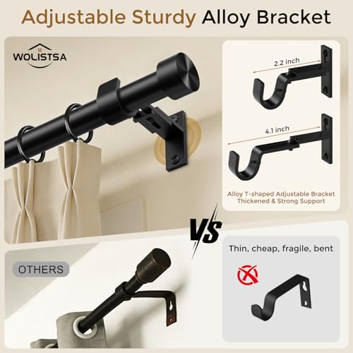 Heavy Duty Curtain Rods for Windows, 36-88 Inch, Matte Black - color: Black, size: 36''-88'' (1 Pack)