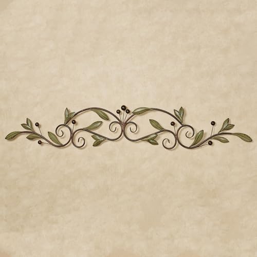 Touch of Class Catalonia Olive Metal Wall Art Topper, Large, Sage Green - color: Sage, size: 8"L x 46"W