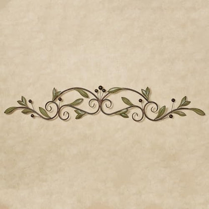 Touch of Class Catalonia Olive Metal Wall Art Topper, Large, Sage Green - color: Sage, size: 8"L x 46"W
