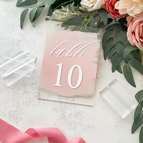 20 Pack 3" Clear Acrylic Sign Holder- 1/8" (3mm) Slot Acrylic Sign Stand for Display Table Numbers Wedding Signage, Perfect to Hold up 1/8" Thick Acrylic Sheets Table Signs