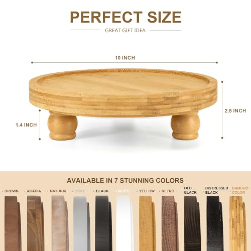 EOSAHR Round Bamboo Wood Riser for Kitchen Counter, Original wood - color: Orginal Wood