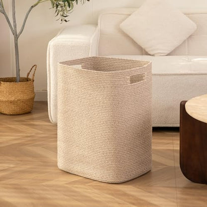 OIAHOMY Laundry Hamper Laundry Basket Cotton Rope Storage Baskets Brown - color: Brown variegated