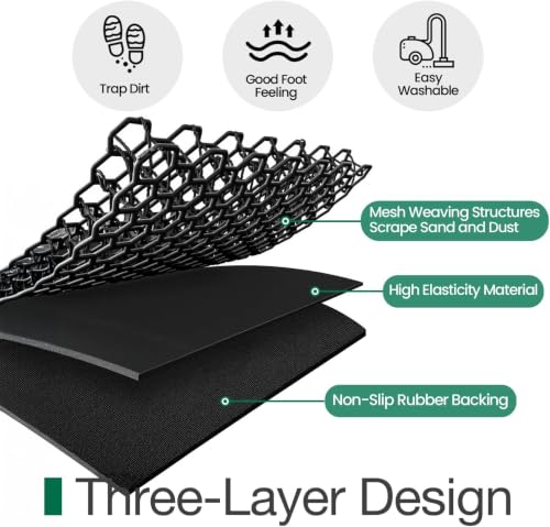 LUMI Outside Welcome Door Mat 32x47, Non-Slip Durable Rubber Easy Clean - color: Hello, size: 32"x47"