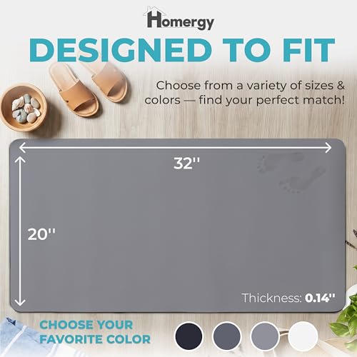 Homergy Bath Mat for Bathroom Non Slip, Quick Dry, 20x32 in, Grey - color: Gray, size: 20" x 32"