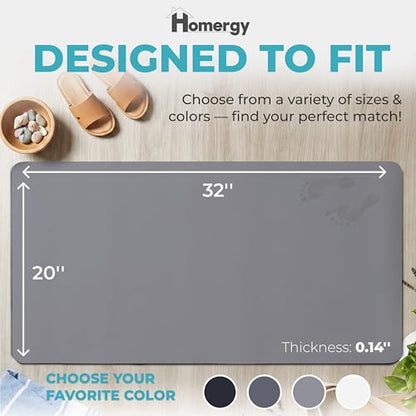 Homergy Bath Mat for Bathroom Non Slip, Quick Dry, 20x32 in, Grey - color: Gray, size: 20" x 32"