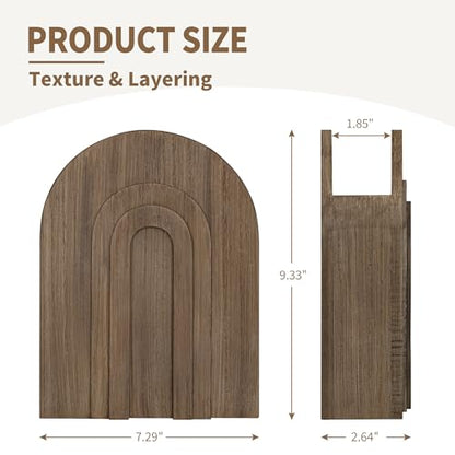 2 Pack Natural Wooden Wall Vase Set for Pampas Grass and Dried Flowers - color: Natural-natural