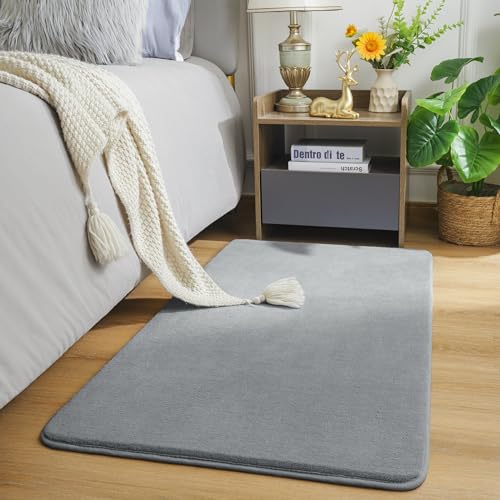 Amearea Modern Washable Runner Rugs, 2x4 Feet Grey Bedroom Runner Rug - color: Grey, size: 2' x 4' (Runner)