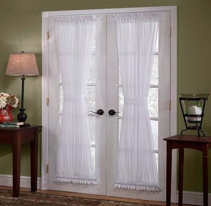 Today's Curtain, Emelia Door Panel Sheer 40", White, 41" W x 40" L, with Tieback - color: White, size: 41"W x 40"L (Pack of 1)