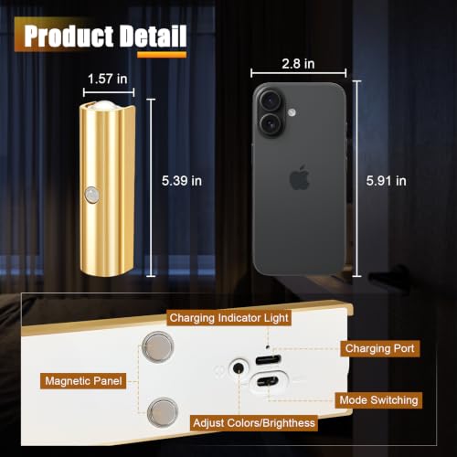 Motion Sensor Wall Light, Magnetic Rechargeable Wall Sconces - color: Gold