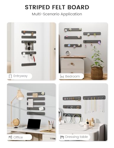 Fluxynara 13" x 2" Felt Wall Panels, Charcoal Gray - color: Charcoal Gray, size: 5-pack
