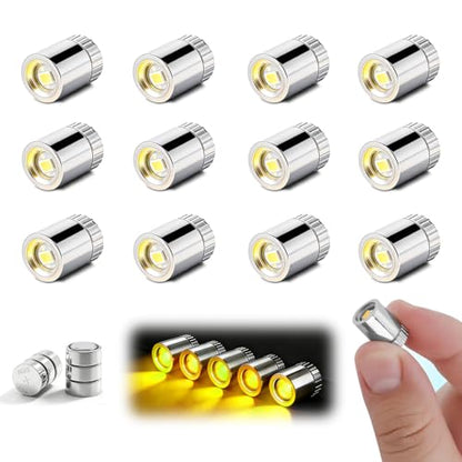 Aogist 12 PCS Yellow Mini LED Spot Lights, Battery Operated Tiny SMD Lamps - color: Yellow, size: 12