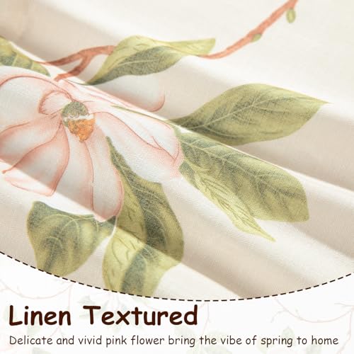 Leeva Linen Look Floral Window Valance, Rod Pocket, 52 x 18, 1 Panel - color: C1, size: 52"W x 18"L (Pack of 1)