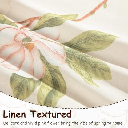 Leeva Linen Look Floral Window Valance, Rod Pocket, 52 x 18, 1 Panel - color: C1, size: 52"W x 18"L (Pack of 1)