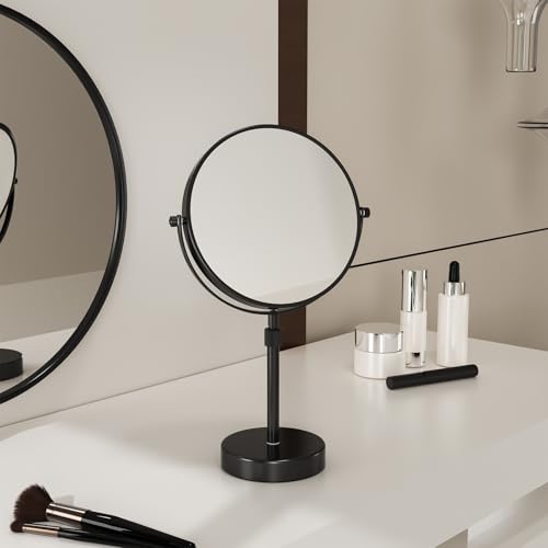 Nicesail Adjustable Tabletop Makeup Mirror Magnified Vanity Matte Black 10X - color: Matte Black-10x